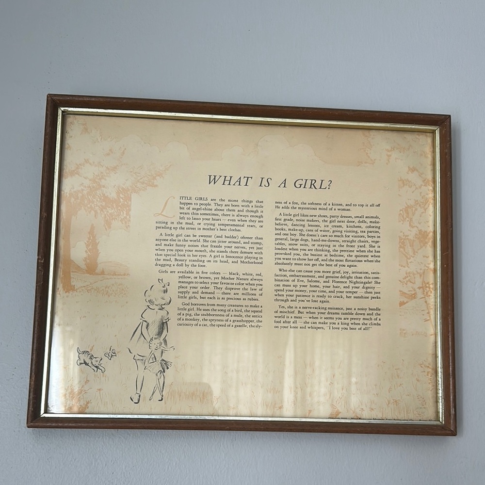What Is A Girl? Print By New England Mutual Life Insurance (1950) 12x14.75”